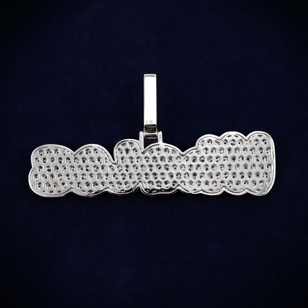 WHALES Custom Moissanite Pendant 14K Gold ICECARTEL back