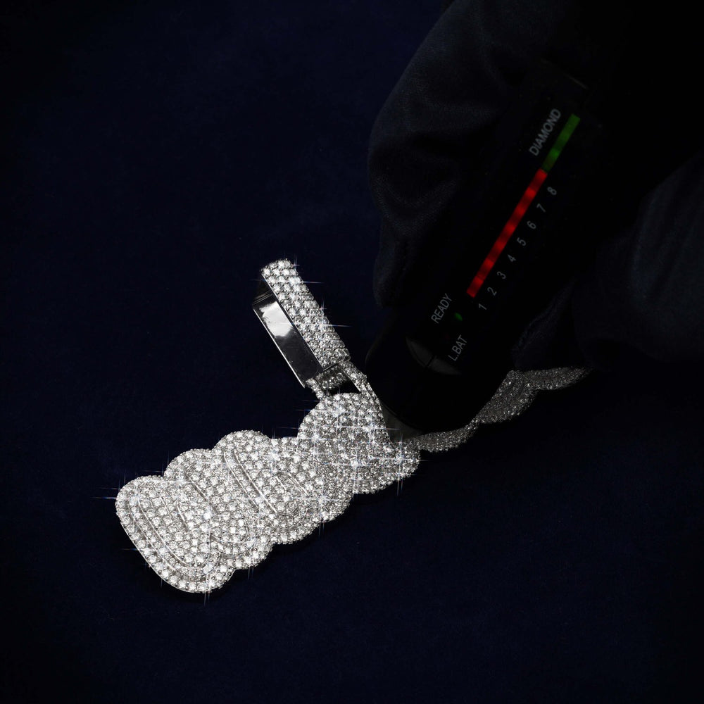 WHALES Custom Moissanite Pendant 14K Gold ICECARTEL test