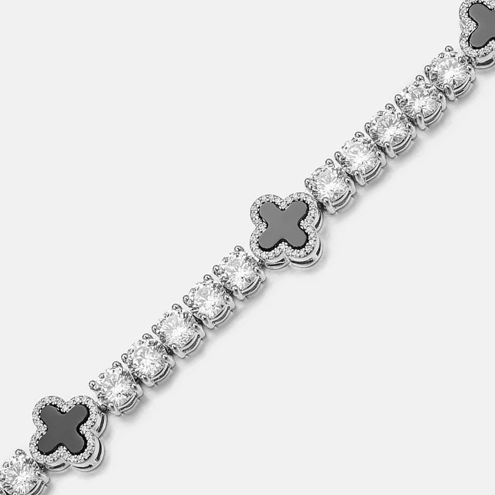 agate 5mm moissanite tennis bracelet 14k white gold
