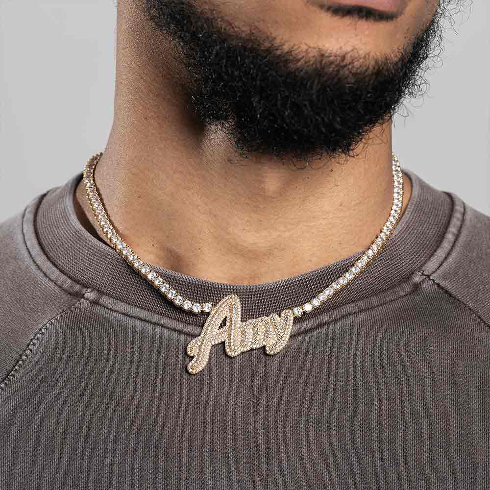 amy custom pendant with a chain model