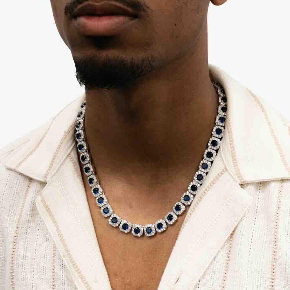 blue gemstone halo cluster chain model