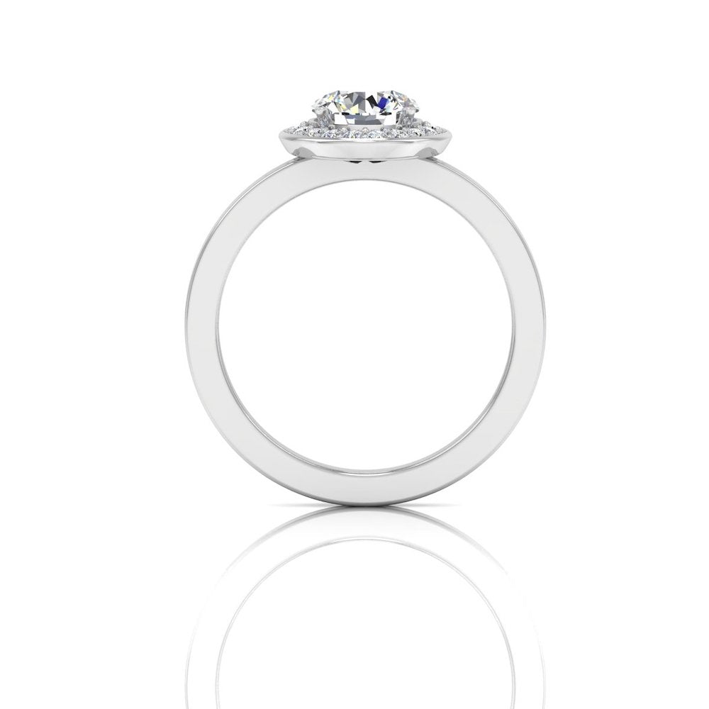 Brilliant Cut Halo Channel Set Moissanite Engagement Ring side