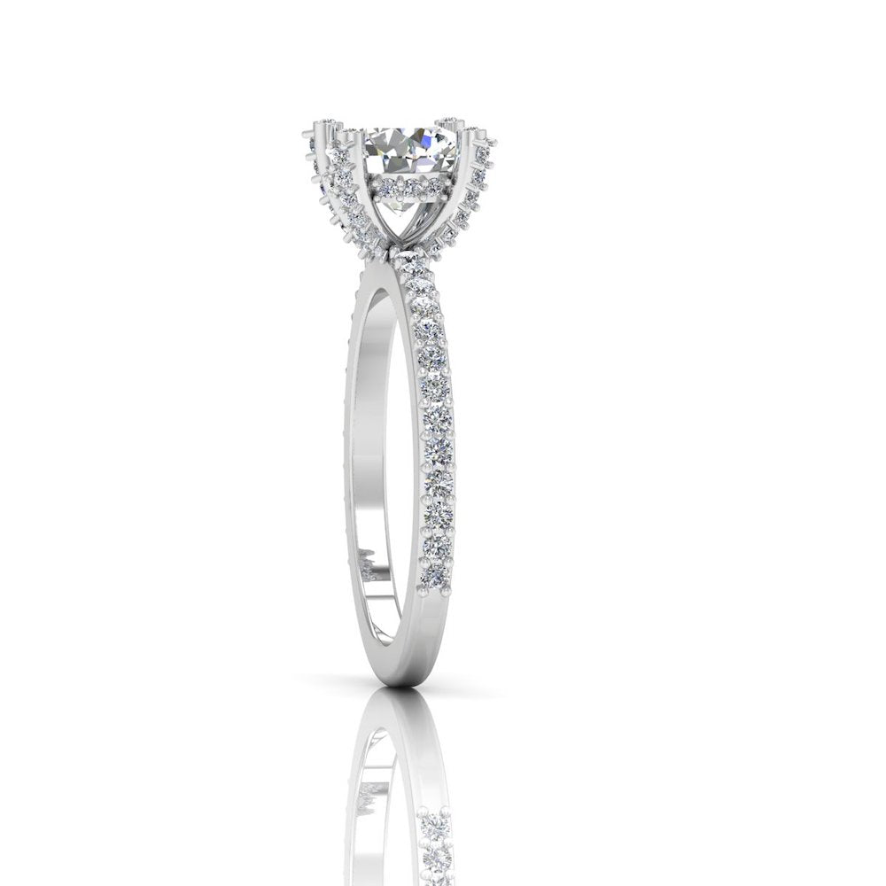 Brilliant Cut Prong & Bezel Moissanite Engagement Ring edge