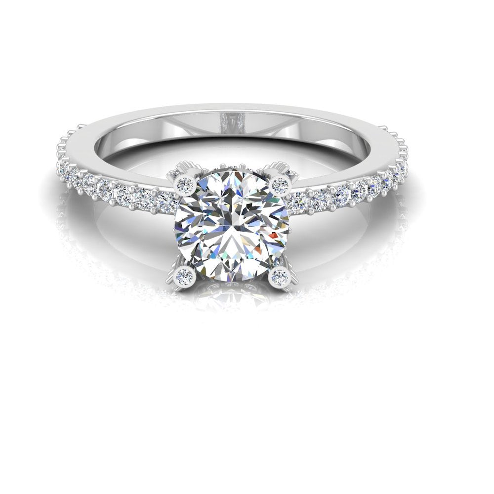 Brilliant Cut Prong & Bezel Moissanite Engagement Ring second