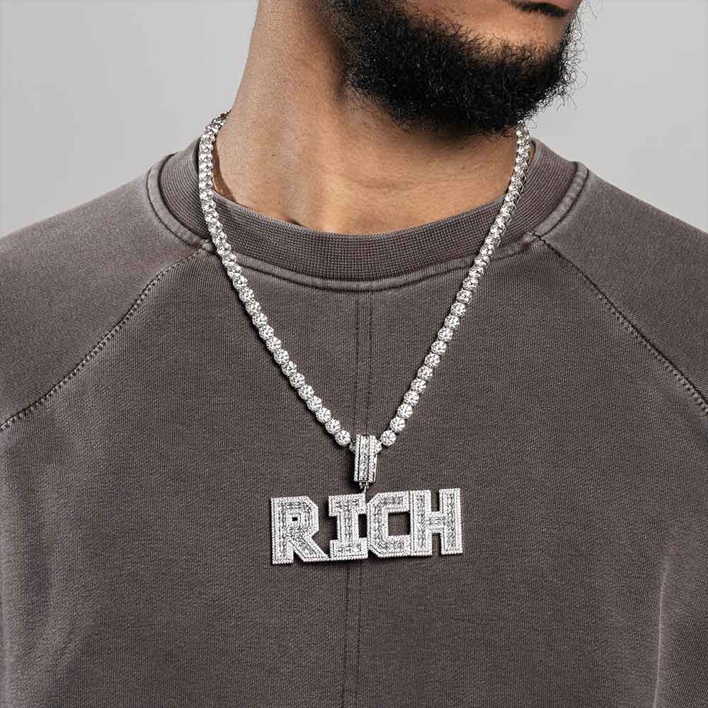 custom baguette boston letter pendant model