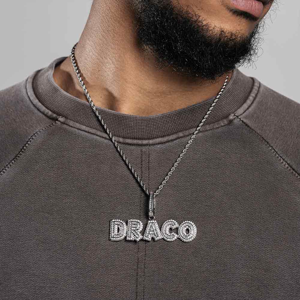 custom baguette letter pendant model