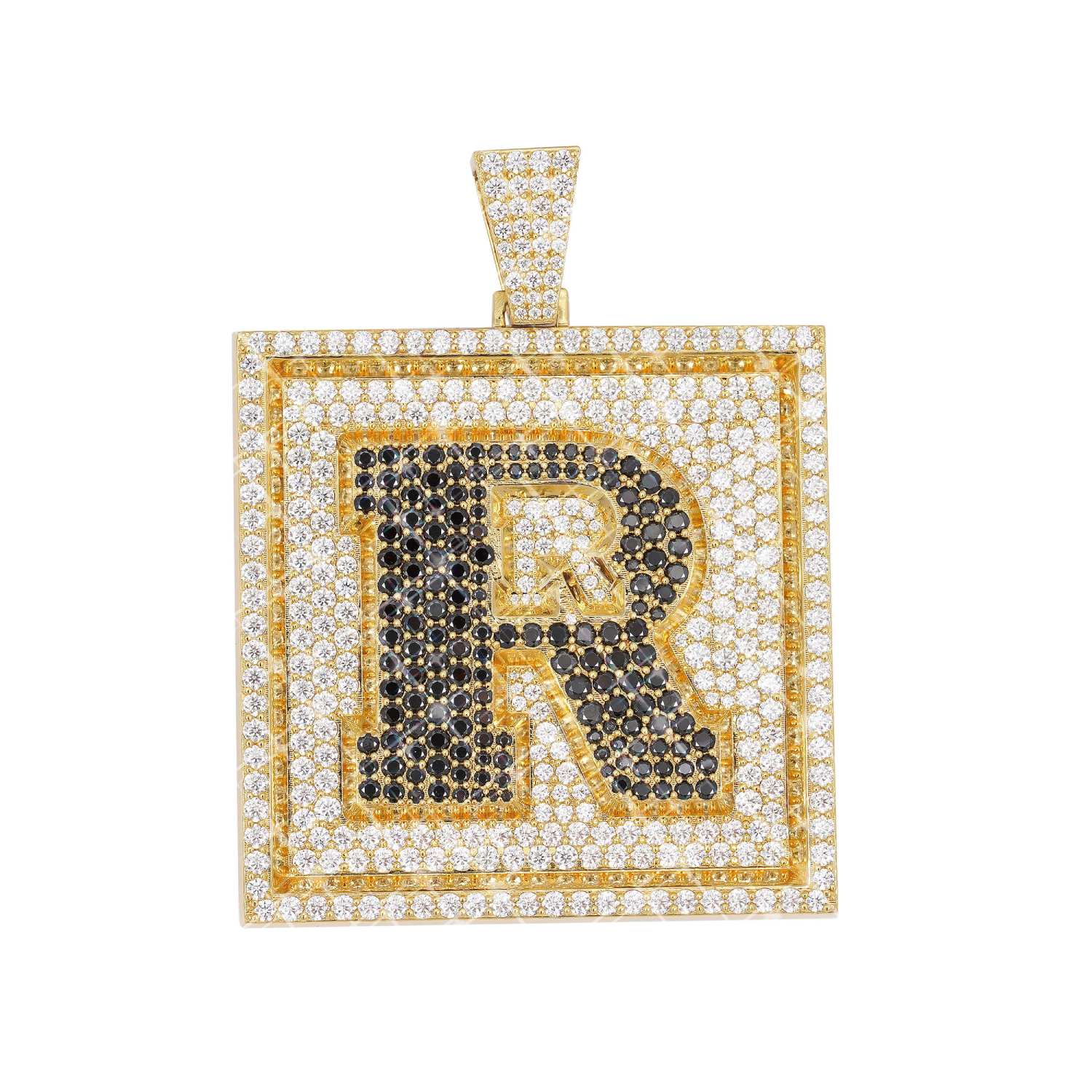 custom black moissanite r pendant icecartel main