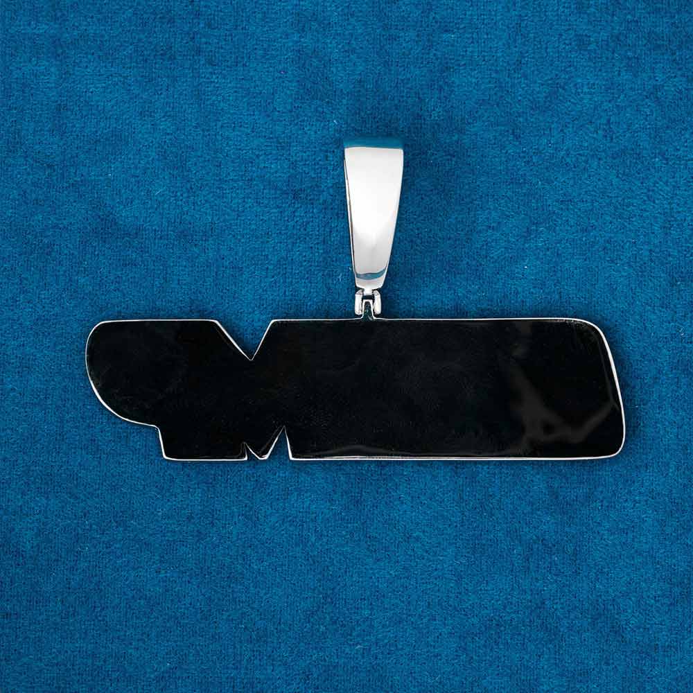 custom bold letters pendant solid back