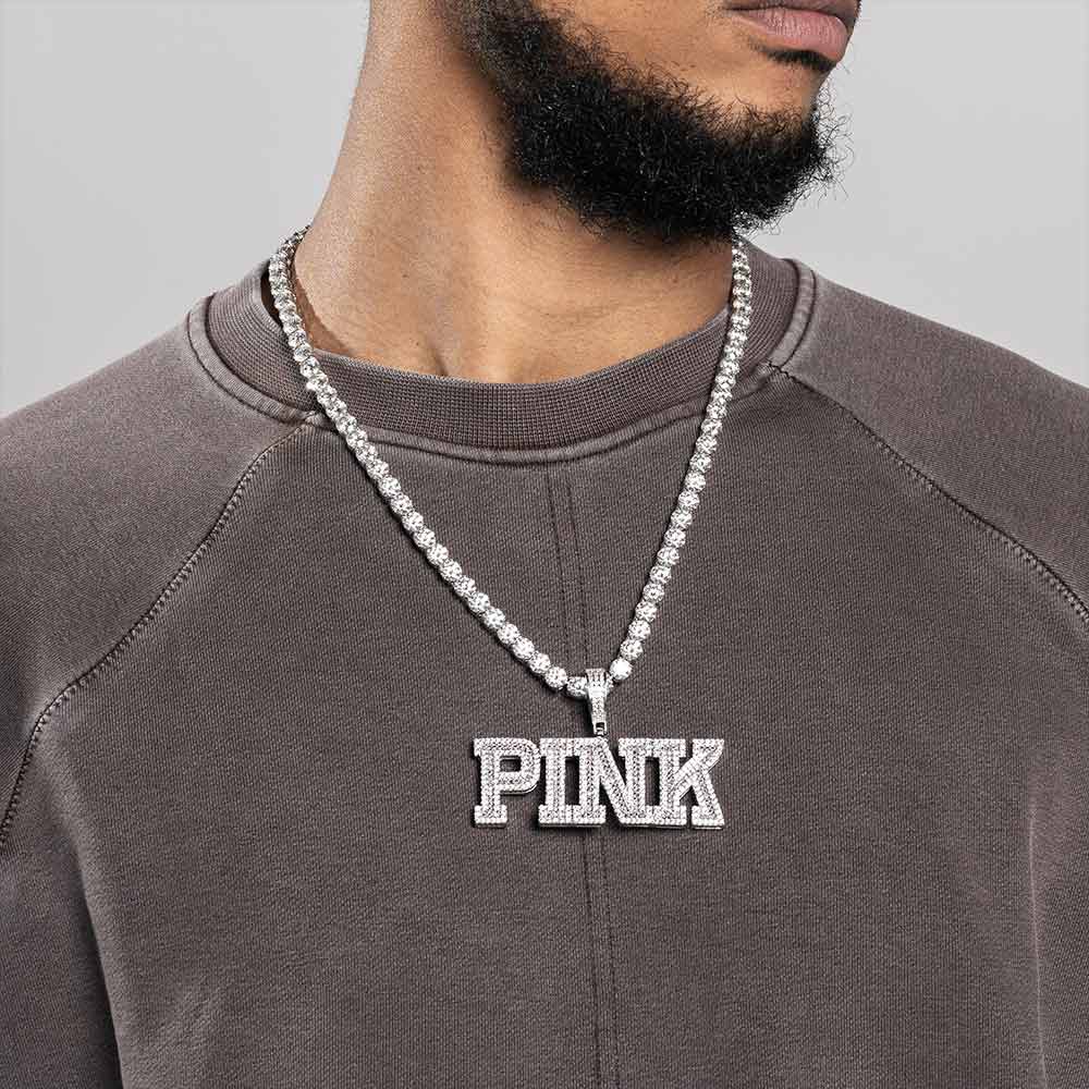 custom boston letter pink pendant icecartel model
