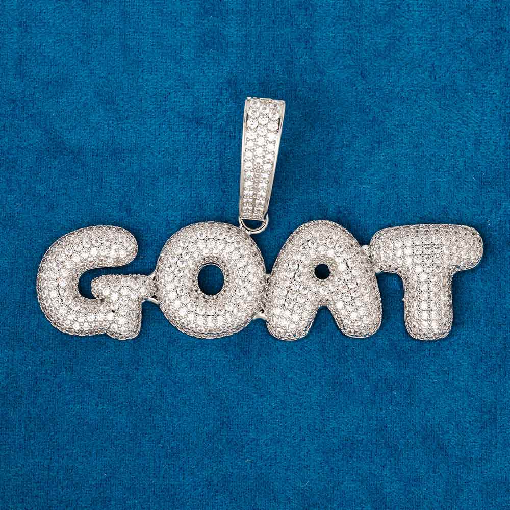 custom bubble letter pendant icecartel close up 1