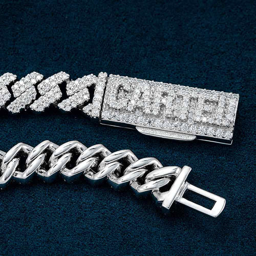 custom clasp 8mm moissanite cuban link bracelet clasp
