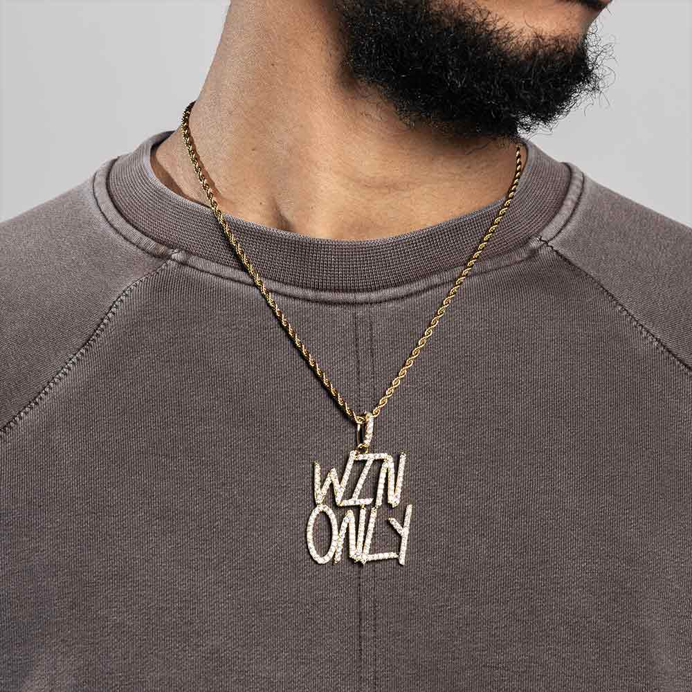 custom cursive letter pendant 14k gold model