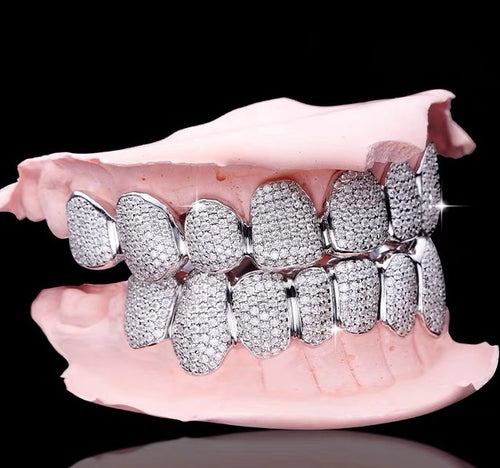 custom moissanite grillz side one