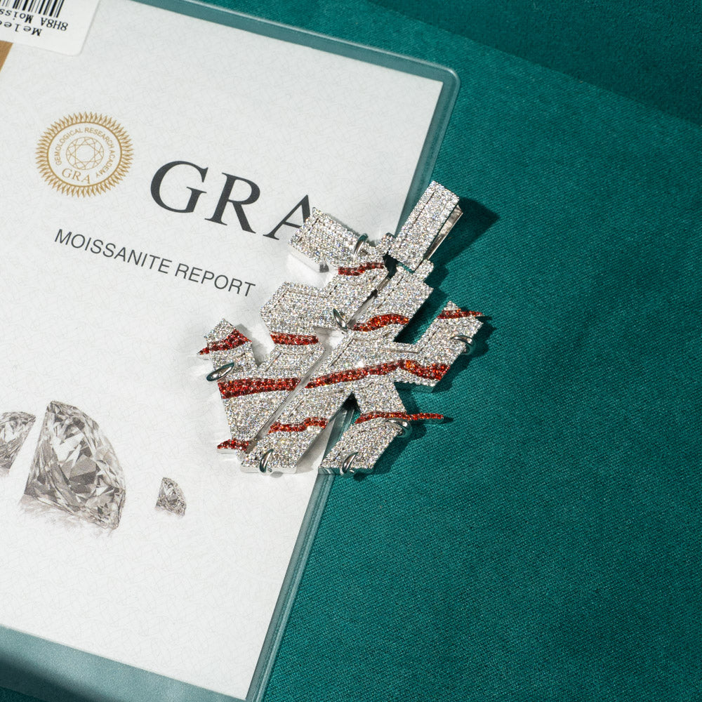 custom moissanite name pendant gra report white gold
