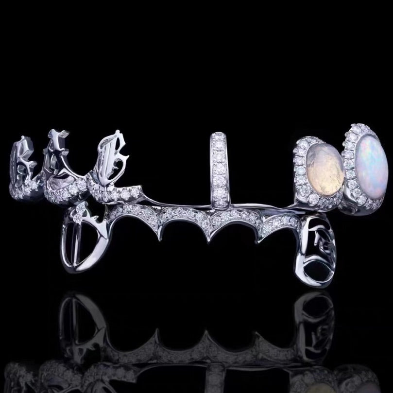 Custom Moissanite Opal Grillz first