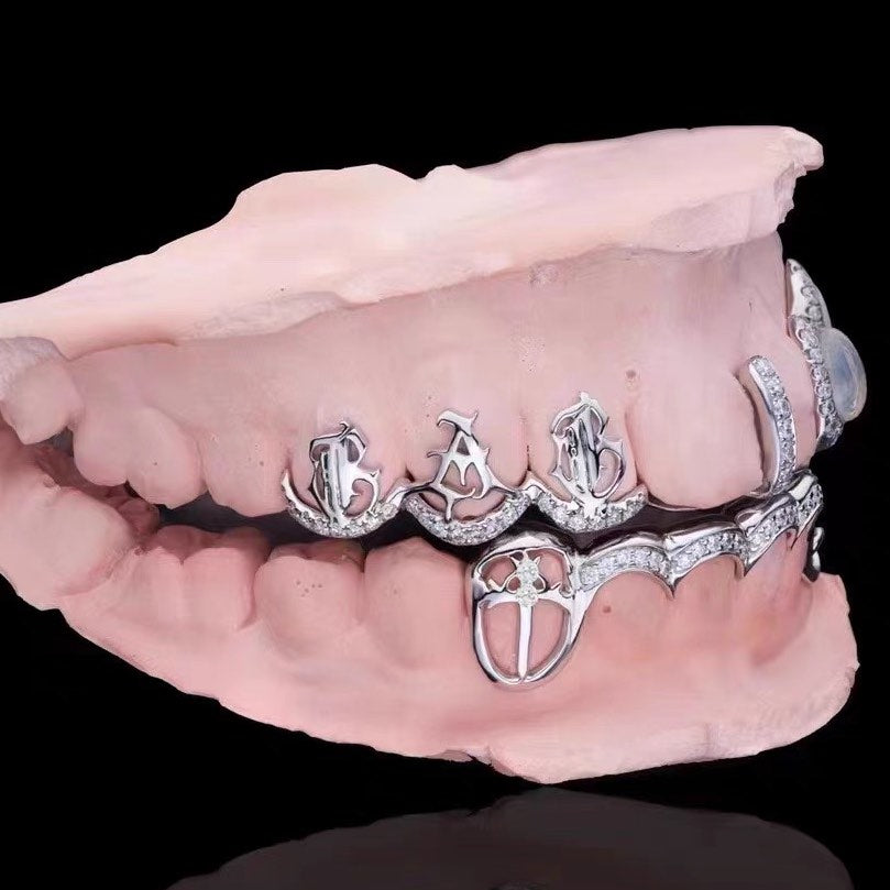 Custom Moissanite Opal Grillz side 2