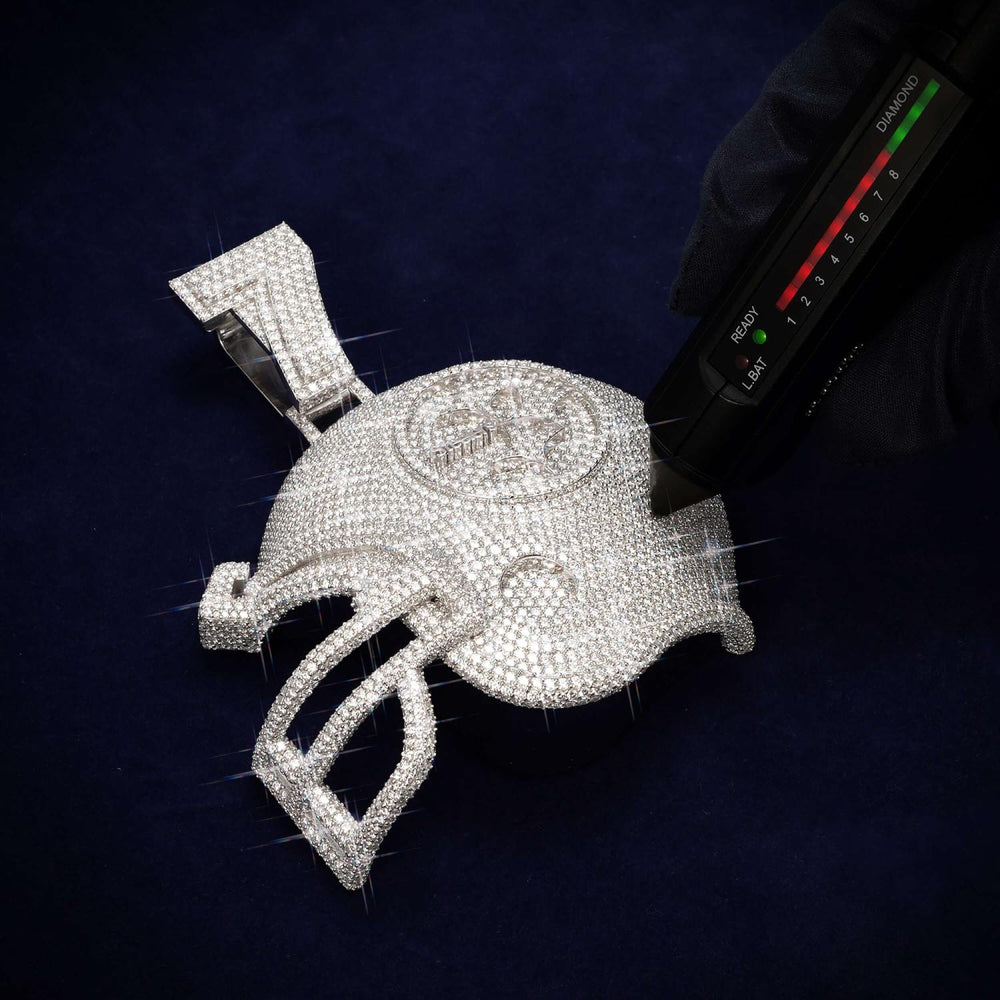 custom moissanite steelers helmet logo pendant 14k gold test