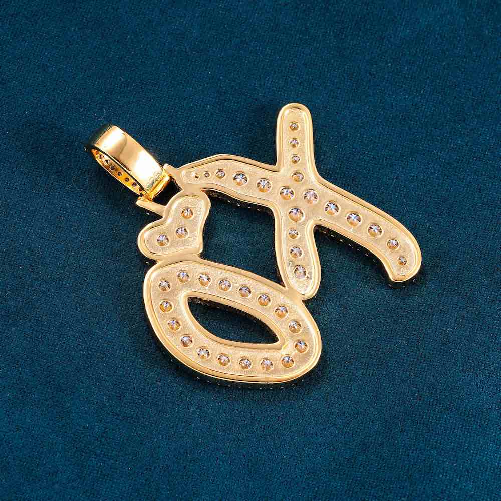 XO Necklace Pendant 14K Gold