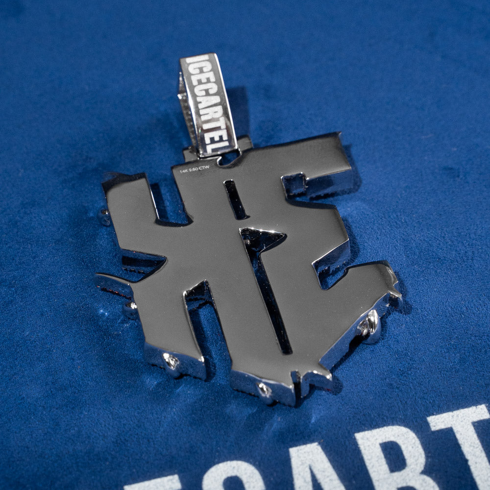 custom vvs moissanite diamond name pendant 14k white gold