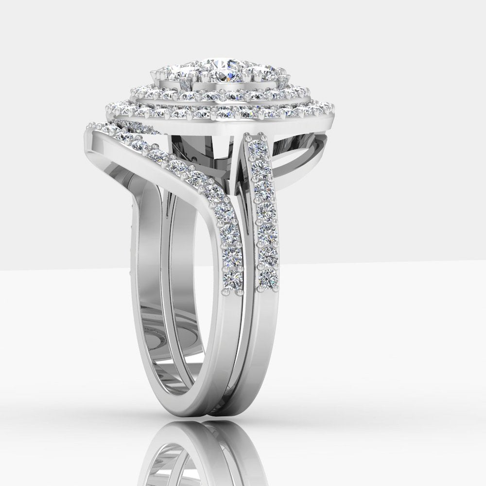 Dual Split Shank Moissanite Dome Engagement Ring edge