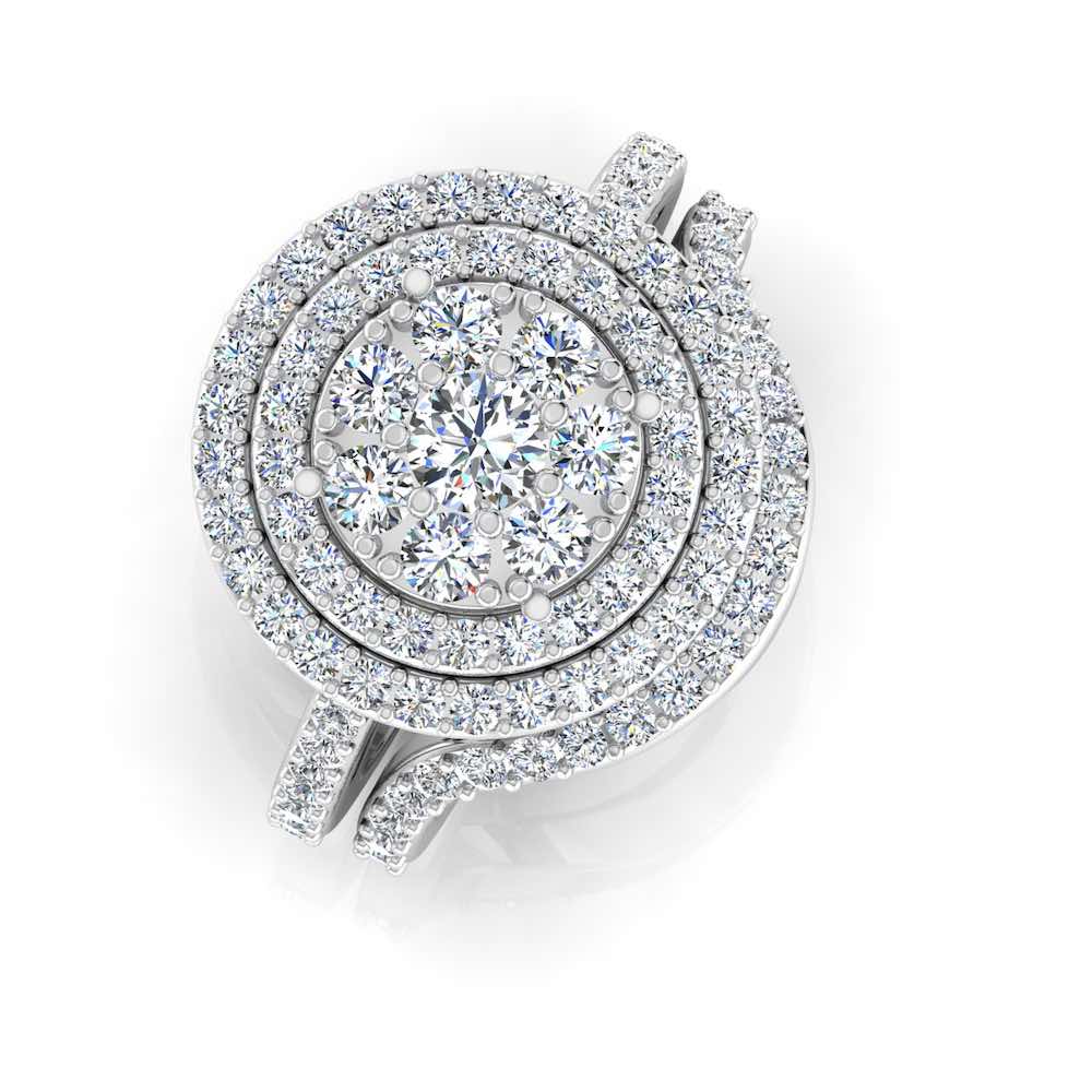 Dual Split Shank Moissanite Dome Engagement Ring top