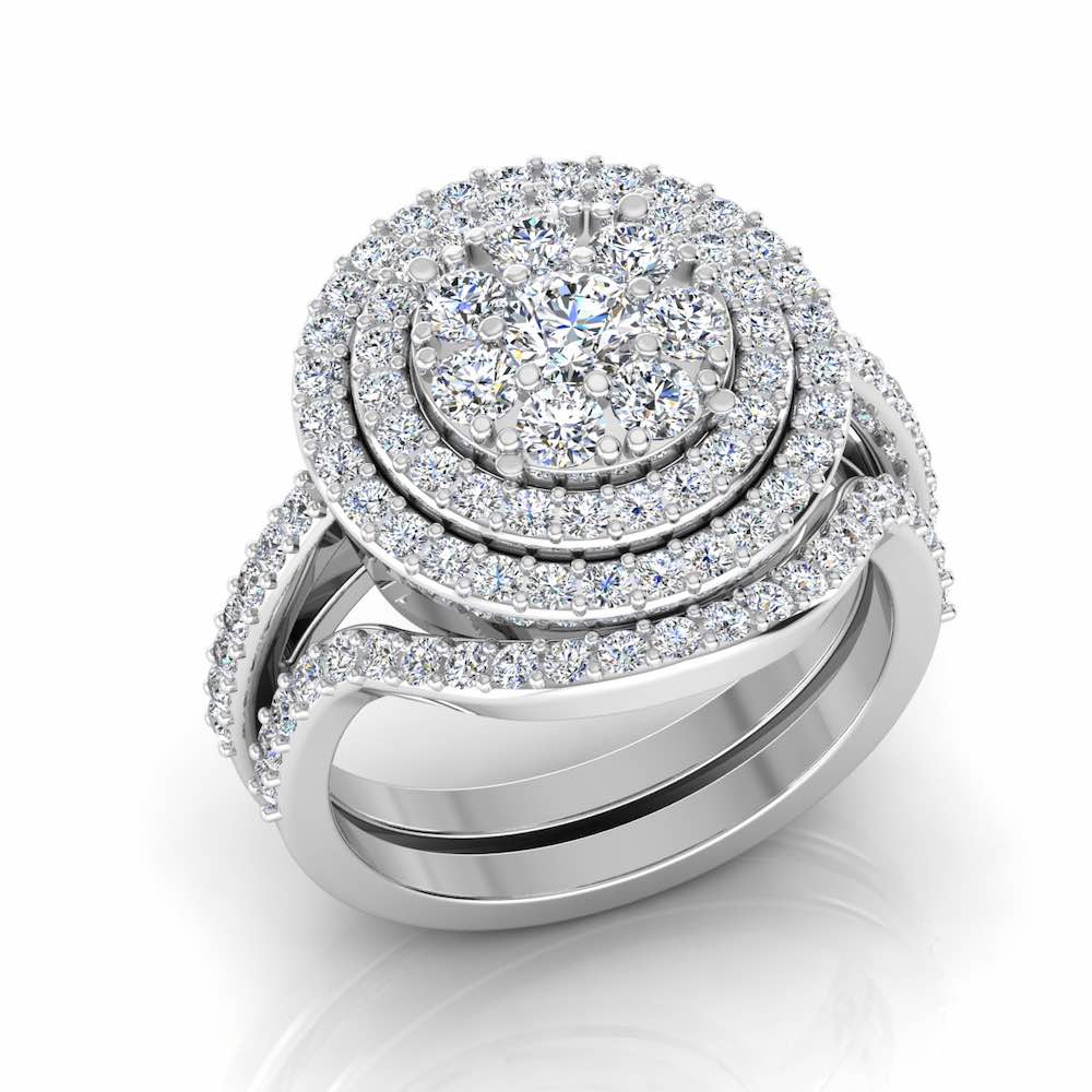 Dual Split Shank Moissanite Dome Engagement Ring