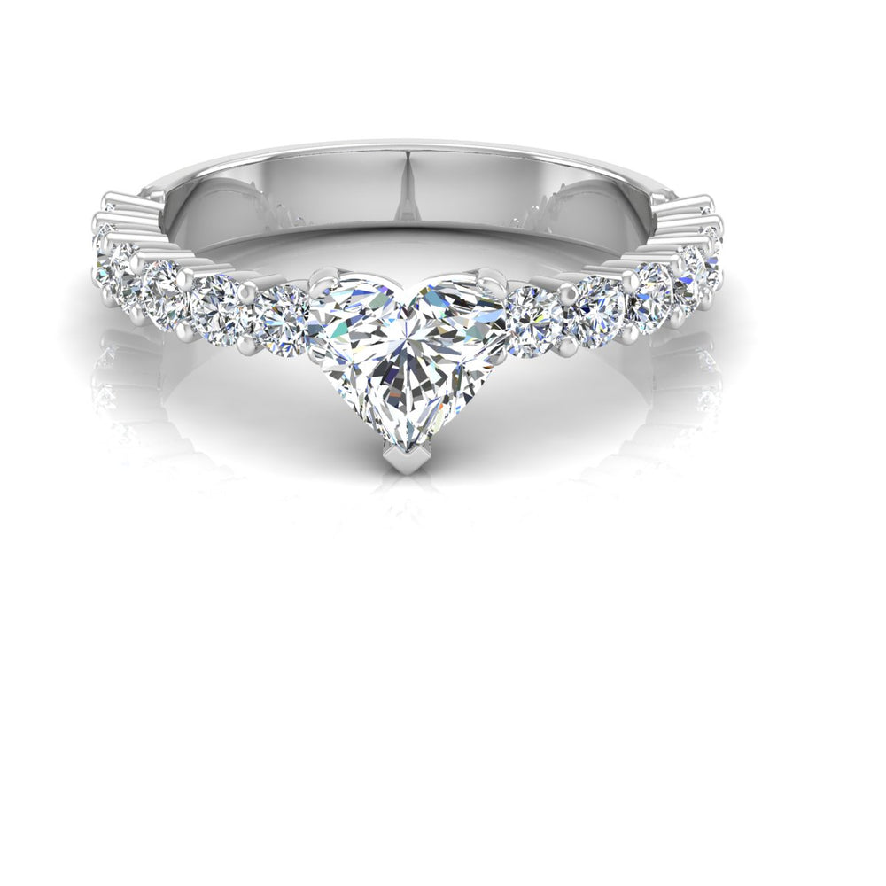Heart Cut Prong Set Moissanite Engagement Ring front