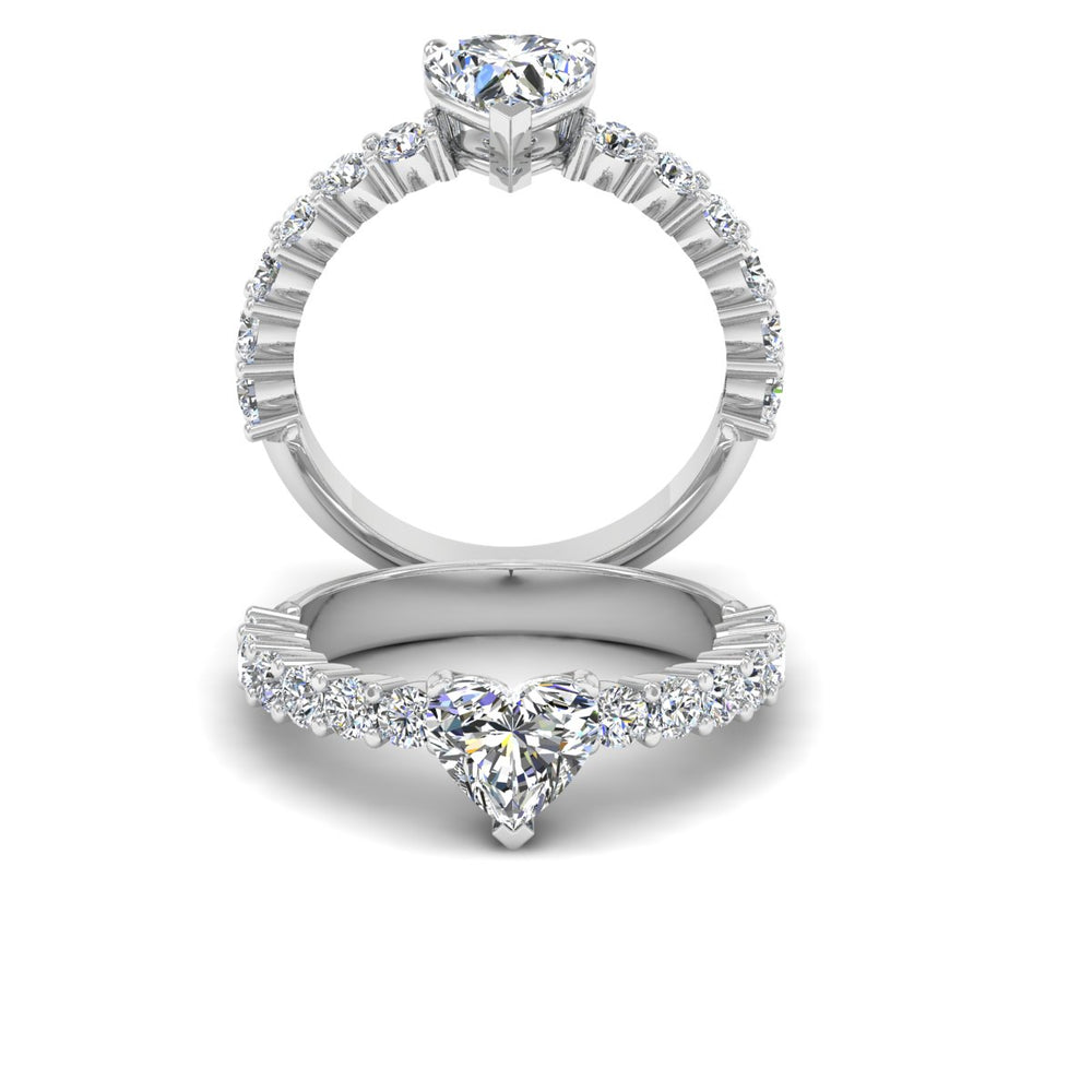 Heart Cut Prong Set Moissanite Engagement Ring set