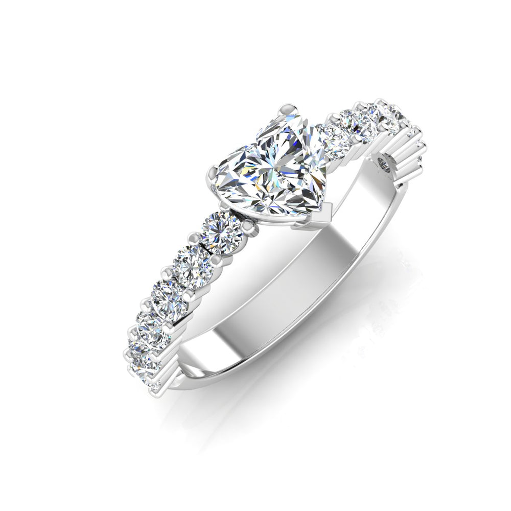 Heart Cut Prong Set Moissanite Engagement Ring top