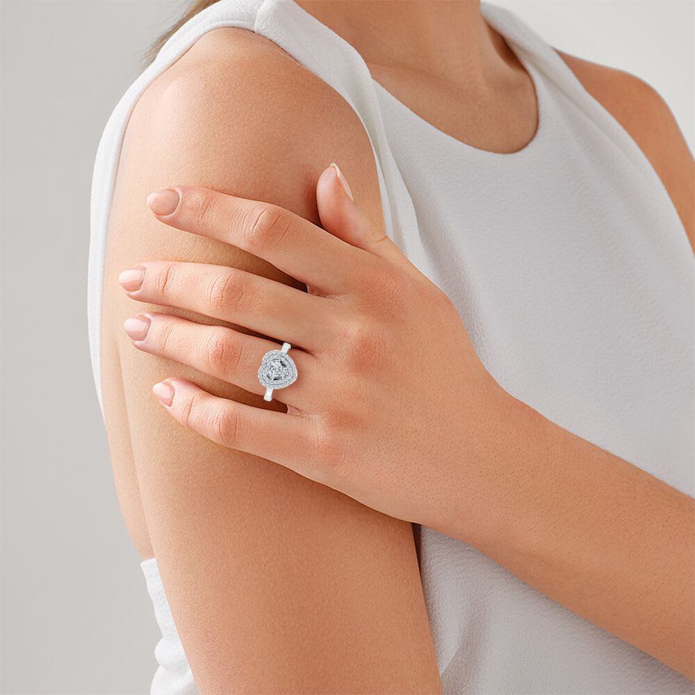 Heart Halo Brilliant Moissanite Engagement Ring model