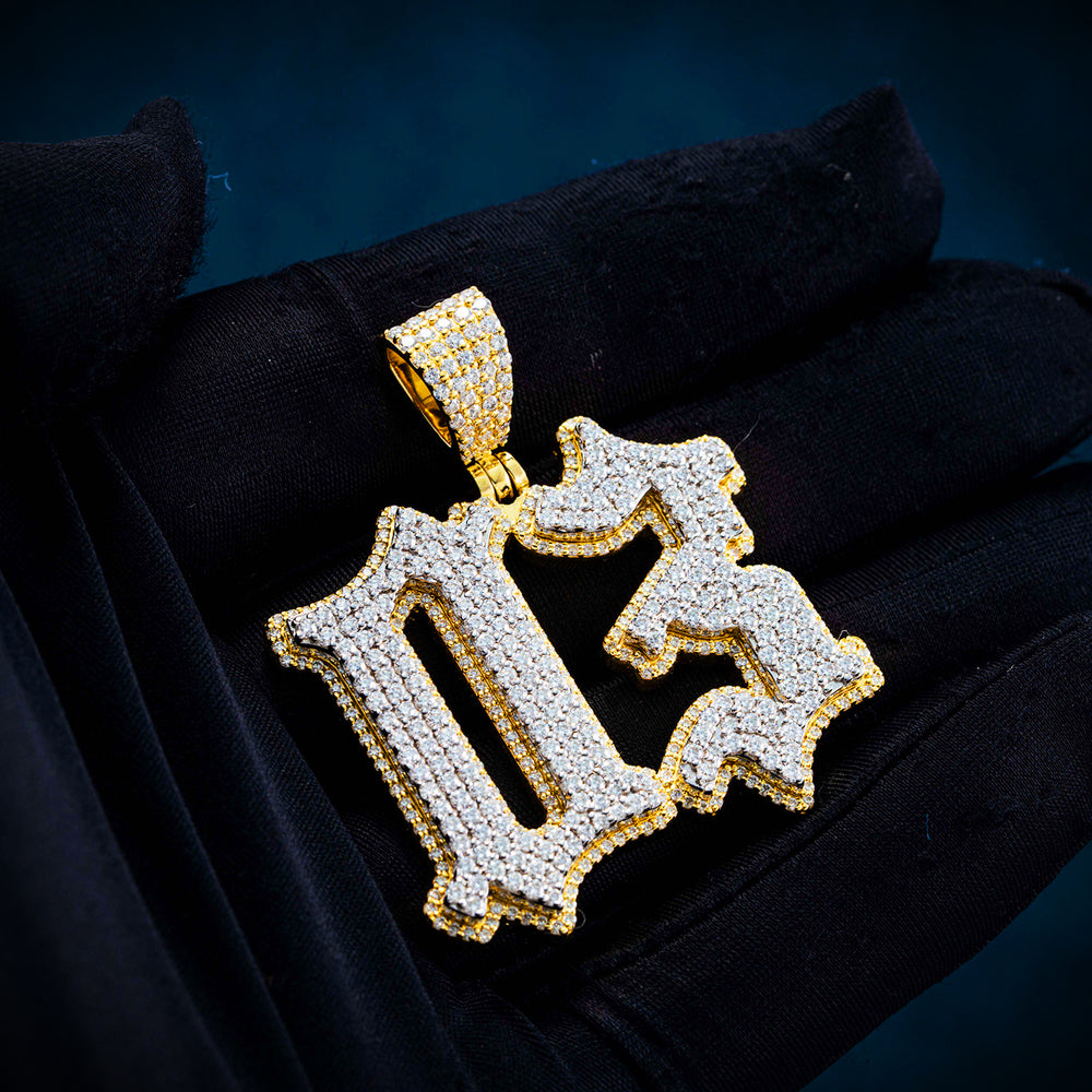 icecartel 14k gold custom vvs moissanite pendant two tone