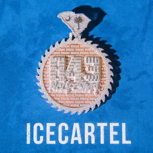 icecartel round circle 14k rose gold two tone custom vvs moissanite diamond name pendant nolifeshaq chain