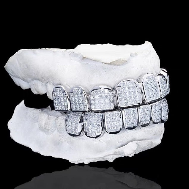 Invisible Set Princess Cut Moissanite Grillz side