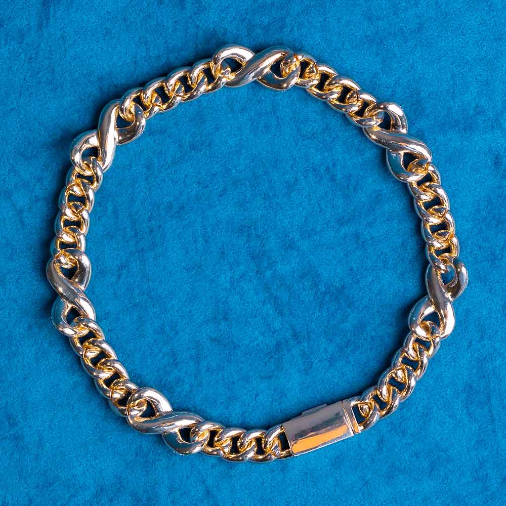 mens 20mm moissanite infinity link chain necklace 14k yellow gold solid back