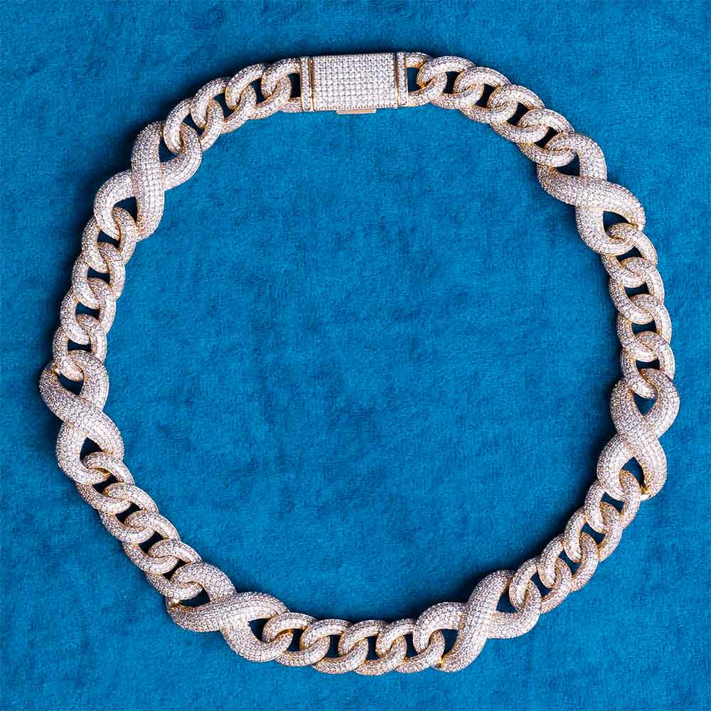 mens 20mm moissanite infinity link chain necklace 14k yellow goldjpg