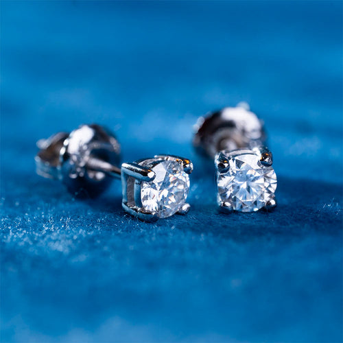 mens 3mm moissanite stud earrings 925 silver