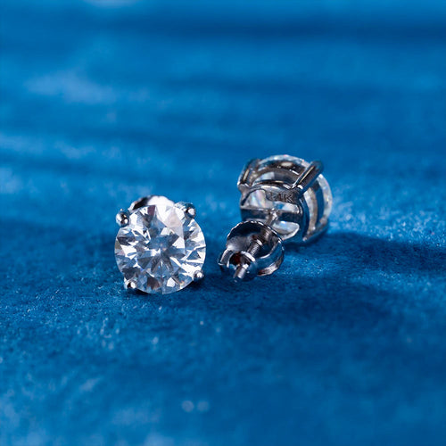 mens 4mm moissanite stud earrings 925 silver