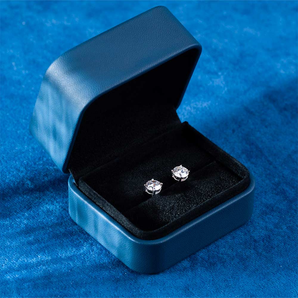 mens 5mm moissanite stud earrings 14k gold