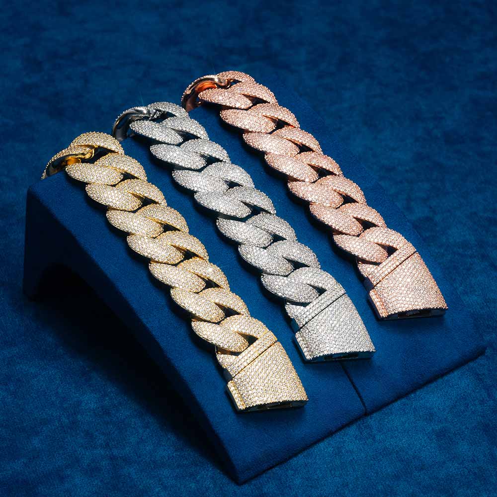 mens 6 row miami cuban link bracelet colors