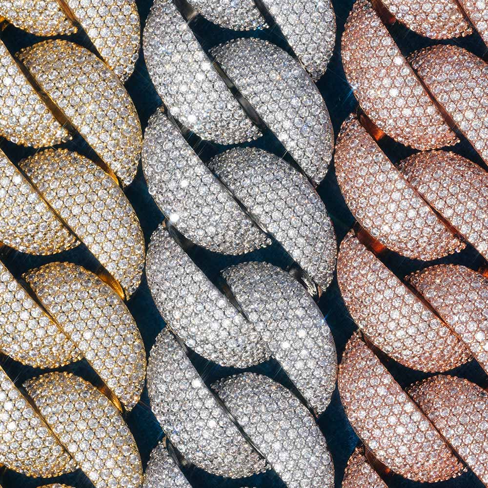 mens 6 row miami cuban link bracelet diamond