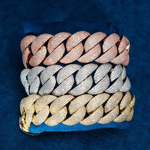 mens 6 row miami cuban link bracelet iced out