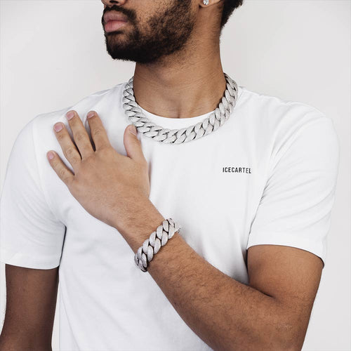mens 6 row miami cuban link bracelet model