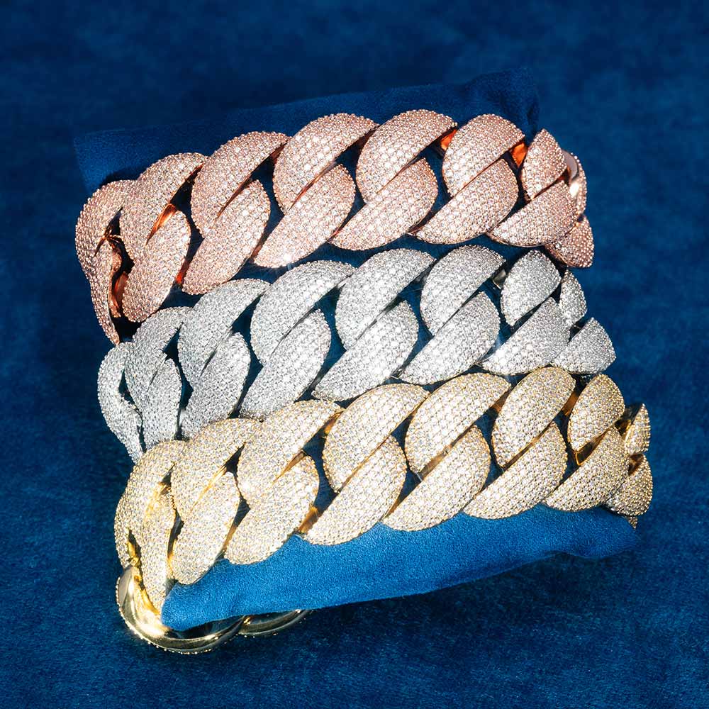 mens 6 row miami cuban link bracelet