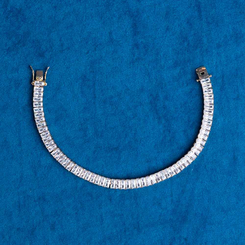 mens 8mm baguette tennis bracelet jewelry