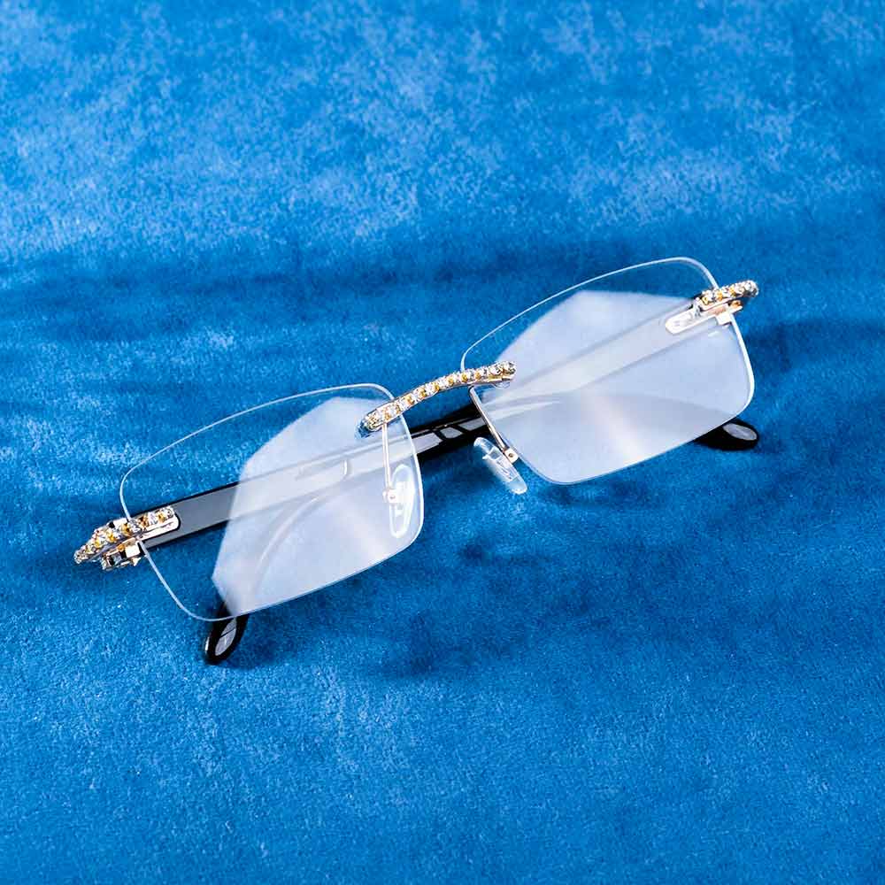 mens moissanite rimless glasses