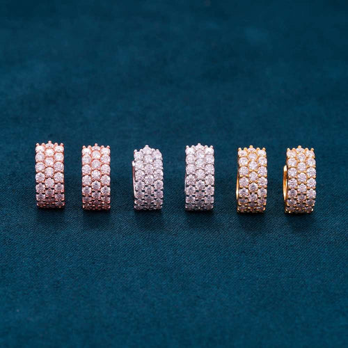mimi moissanite 3 row earrings all colors