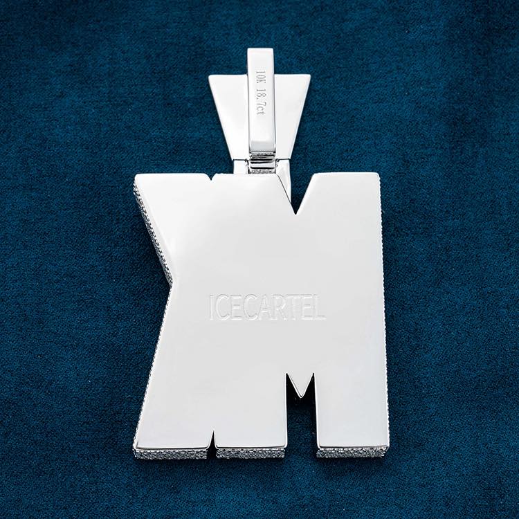 mk custom moissanite pendant 2 letters icecartel backside