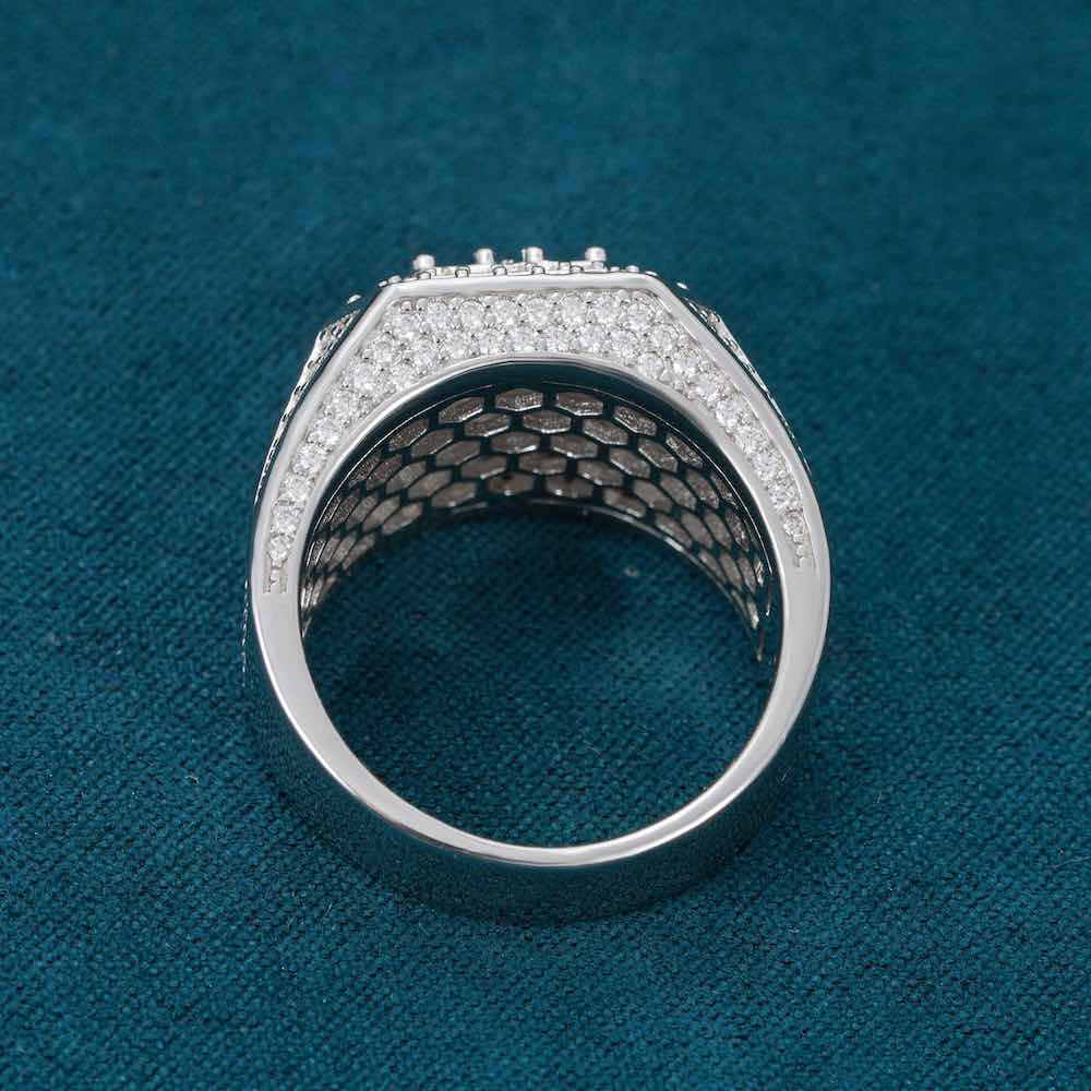 Moissanite 6 row signet ring icecartel top