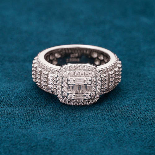 moissanite baguette eternity ring 14k