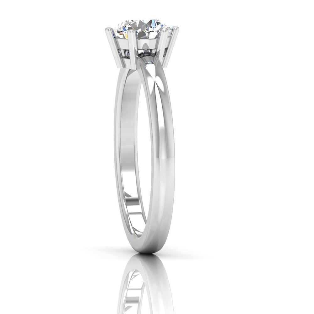 Moissanite Brilliant Solitaire Engagement Ring edge